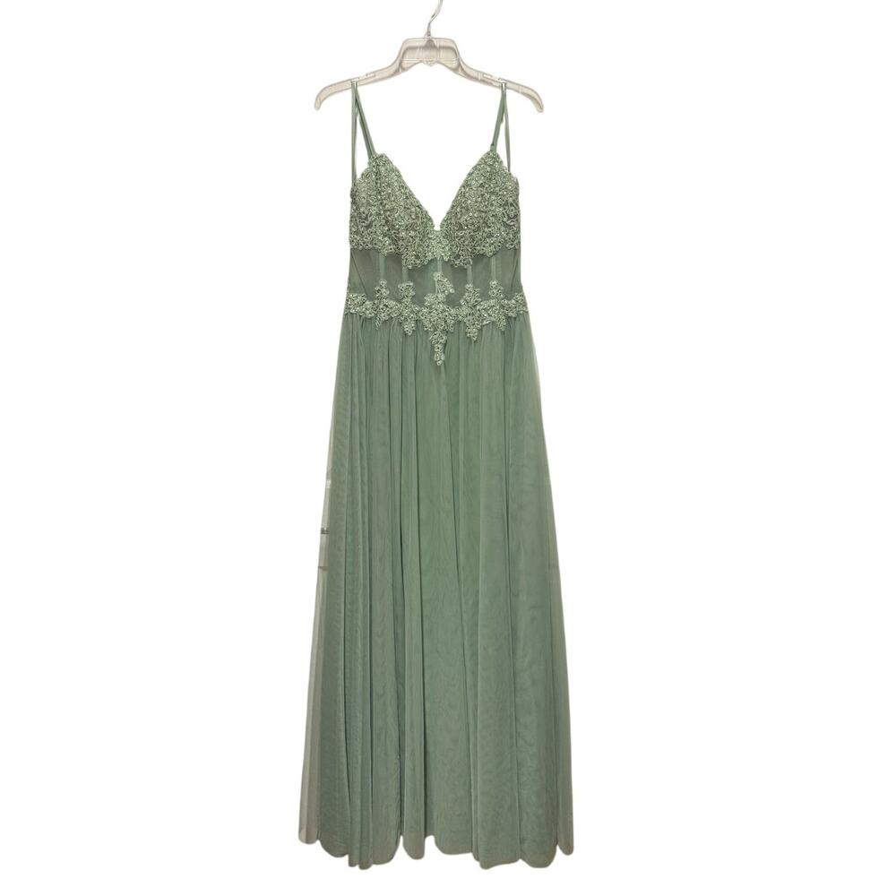 Windsor Prom homecoming dress Sage Green sheer middle  Womens size 9/10